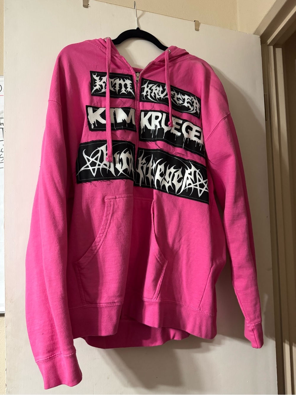 Kim Krueger Hot Pink Graphic Hooded Sweatshirt